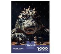 Rompecabezas para Adultos 1000 Piezas Crocodile Chess Rompecabezas para Adolescentes Juguete Decoración De Pared Alivio del Estrés Cumpleaños 52x38cm/1000pcs