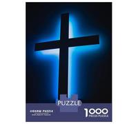 Rompecabezas para Adultos 1000 Piezas Cross Jesus2 Rompecabezas Juguete Decoración De Pared Vacaciones En Casa Matar El Tiempo Juego Desafiante Regalos 38x26cm/1000pcs