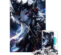 Rompecabezas para Adultos 1000 Piezas Crystal Black Anime Girl Difícil y desafiante Hand Speed Race Juguete Decoración de Pared para Mayores de 14 años (38x26cm)