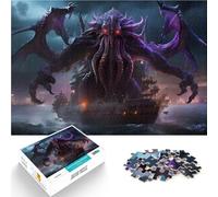 Rompecabezas para Adultos 1000 Piezas Cthulhu sobre el Barco Desafío difícil para aliviar el estrés Regalo de Obra de Arte 52x38cm