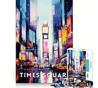 Rompecabezas para Adultos 1000 Piezas Cuadro de Times Square, Nueva York Juego de Ajuste Acertijo Regalo de ingenio Tiempo de diversión Relajante Regalo de Arte navideño (38x26cm)