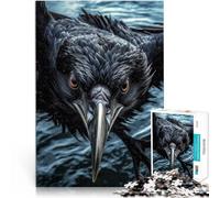 Rompecabezas para Adultos 1000 Piezas “Cuervo Curioso Volando” Madera，Apto para Mayores de 14 años. Difícil y desafiante Juego Educativo para cumpleaños y Navidad.。tamaño：50x75cm