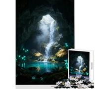 Rompecabezas para Adultos 1000 Piezas Cueva mística Cascada decoración del hogar Juguetes Grandes Regalos y Juegos Familiares Adecuado para decoración de Escritorio tamaño 38x52cm