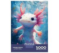 Rompecabezas para Adultos 1000 Piezas Cute Axolotl Underwater Rompecabezas Juegos Relajantes Corte De Precisión Cumpleaños Y Navidad 38x26cm/1000pcs