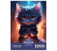 Rompecabezas para Adultos 1000 Piezas Cute Black Grey Light Cat Rompecabezas para Adultos Juegos Relajantes Regalos para Mujeres Juegos Desafiantes Regalos 52x38cm/1000pcs