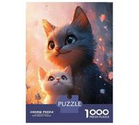 Rompecabezas para Adultos 1000 Piezas Cute Cat Family Rompecabezas Juegos Relajantes Corte De Precisión Cumpleaños Y Navidad 70x50cm/1000pcs