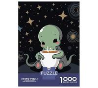 Rompecabezas para Adultos 1000 Piezas Cute Cthulhu with Coffee Rompecabezas para Adultos Juegos Relajantes Regalos para Mujeres Juegos Desafiantes Regalos 70x50cm/1000pcs