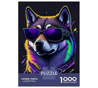 Rompecabezas para Adultos 1000 Piezas Cute Whimsical Shina Inu Rompecabezas Juguete Decoración De Pared Vacaciones En Casa Matar El Tiempo Juego Desafiante Regalos 52x38cm/1000pcs