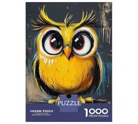 Rompecabezas para Adultos, 1000 Piezas Cute Yellow Owl Painting Rompecabezas para Adolescentes, Juguete, Decoración De Pared, Regalos para Amigos Y Familiares 38x26cm/1000pcs