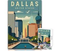 Rompecabezas para Adultos 1000 Piezas Dallas Texas Estados Unidos Rompecabezas Juegos Familiares Aprendizaje Educativo Juguete Educativo Tamaño 50x75cm