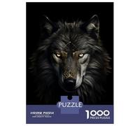 Rompecabezas para Adultos 1000 Piezas Dark Gold Wolf Animal Rompecabezas para Adultos Juegos Relajantes Regalos para Mujeres Juegos Desafiantes Regalos 52x38cm/1000pcs