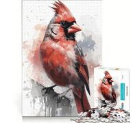 Rompecabezas para Adultos: 1000 Piezas de Acuarela de cardenales, Juego de ingenio, interacción Entre Padres e Hijos, fortalece el Amor Entre Parejas 38x52cm