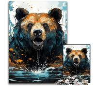 Rompecabezas para Adultos 1000 Piezas de Arte Animal Oso Rompecabezas para Adultos reuniones Familiares, cumpleaños, días Festivos 50x75cm/19,68x29,52 Pulgadas