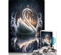 Rompecabezas para Adultos, 1000 Piezas de Arte Cisne Blanco, para Adolescentes, Juguetes, Cada Pieza es única, un Juego desafiante y Divertido para Toda la Familia (tamaño 38x26cm)
