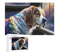 Rompecabezas para adultos, 1000 piezas de arte de fantasía de perro arcoíris para adultos, juegos de relajación, regalos para mujeres, regalo de cumpleaños, regalos, 1000 piezas