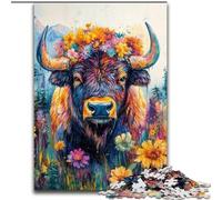 Rompecabezas para Adultos, 1000 Piezas de Bisonte Alpino (50x75cm) para decoración del hogar, Regalo Ideal de Navidad y Año Nuevo para Adolescentes