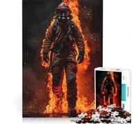 Rompecabezas para Adultos: 1000 Piezas de Bomberos en Llamas Juegos Familiares, interacción Entre Padres e Hijos, Regalos de Juegos desafiantes 38x52cm