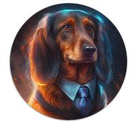 Rompecabezas para Adultos, 1000 Piezas de Boss Doberman, Rompecabezas Redondos de cartón, Juego Decorativo para ejercitar la Mente, Juguete Interactivo Familiar (67,5 x 67,5 cm)