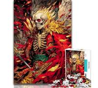 Rompecabezas para Adultos: 1000 Piezas de Caballero Esqueleto, un Juego desafiante y Familiar con póster a Juego y Hoja de Trivia de 38x26cm