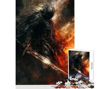 Rompecabezas para Adultos 1000 Piezas de Caballero Oscuro con Espada Juguetes de decoración para el hogar Regalos de Amigo Secreto Juego de ingenio Cada Pieza es única - Tamaño 50x75cm