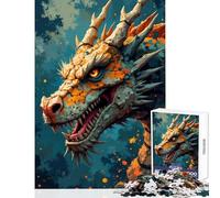Rompecabezas para Adultos 1000 Piezas de Cabeza de dragón de Cerca Juguete Educativo Regalo para Mujeres y Hombres Juegos relajantes Que ayudan a ejercitar el Cerebro tamaño 38x52cm