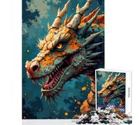 Rompecabezas para Adultos 1000 Piezas de Cabeza de dragón de Cerca Juguete Educativo Regalo para Mujeres y Hombres Juegos relajantes Que ayudan a ejercitar el Cerebro tamaño 38x26cm