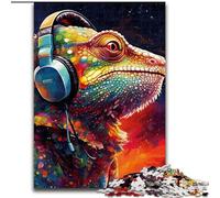 Rompecabezas para Adultos, 1000 Piezas de camaleón artístico, desafiantes Rompecabezas de 50x75cm, decoración Colorida para el hogar y Juego Familiar Interactivo, Regalo Ideal.
