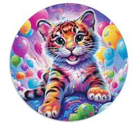 Rompecabezas para Adultos, 1000 Piezas de cartón con diseño de Tigre mágico, desafiante Rompecabezas, Actividad Familiar, decoración del hogar, Regalo navideño (67,5 x 67,5 cm)