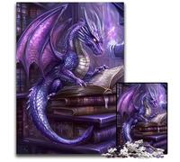 Rompecabezas para Adultos 1000 Piezas de cartón de Dragon in The Book Regalo Ideal para Adolescentes, Parejas y Amigos para cumpleaños y Navidad 26x38cm