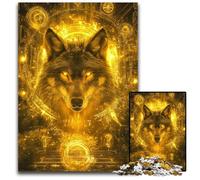 Rompecabezas para Adultos, 1000 Piezas de cartón de Golden Wolf, decoración del hogar, diversión Familiar, Mayores de 14 años, 26x38cm