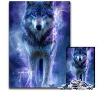 Rompecabezas para Adultos 1000 Piezas de cartón de Lightning Wolf cumpleaños, festividades y Navidad 26x38cm