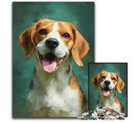 Rompecabezas para Adultos, 1000 Piezas de cartón de un Beagle Feliz, diseño intrincado para Adolescentes, decoración DIY y diversión para estimular el Cerebro, 26x38cm