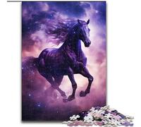 Rompecabezas para Adultos, 1000 Piezas de cartón, diseño de Caballo Morado galáctico Actividad Familiar, decoración del hogar, Regalo navideño 1000 Piezas(26x38cm)