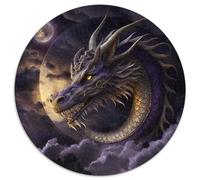 Rompecabezas para Adultos, 1000 Piezas de cartón Redondo con diseño de dragón Chino, Juego Decorativo para ejercitar la Mente, Juguete Interactivo Familiar (67,5 x 67,5 cm)