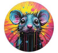 Rompecabezas para Adultos, 1000 Piezas de cartón Redondo con diseño de ratón, Juego Decorativo para ejercitar la Mente, Juguete Interactivo Familiar (67,5 x 67,5 cm)