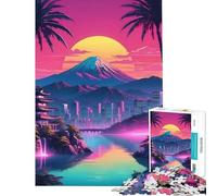 Rompecabezas para Adultos 1000 Piezas de Ciudades Japón y montañas Juegos relajantes Que desafían la Inteligencia Juguetes adictivos Un Gran Regalo Actividades Familiares (Tamaño 38x26cm)