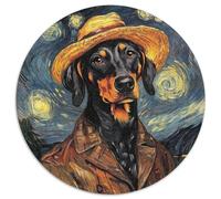 Rompecabezas para Adultos: 1000 Piezas de dóberman de Van Gogh. Nivel Principiante. Ideal para cumpleaños y Regalos navideños (tamaño 67,5 x 67,5 cm).