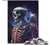 Rompecabezas para Adultos 1000 Piezas de Esqueleto en Traje Espacial de Madera, Juguetes educativos, intelectuales, descompresores, Divertidos, Juego Familiar, 50x75cm, Juego Interactivo Familiar