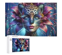 Rompecabezas para adultos, 1000 piezas de fantasía, leopardo, mujer, obras de arte para adultos, juegos divertidos, decoración perfecta, desafiante para completar 1000 piezas