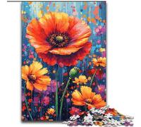 Rompecabezas para Adultos, 1000 Piezas de Flores de Amapola, Juego Interactivo Familiar, Regalo Ideal para Mayores de 14 años, 26x38cm