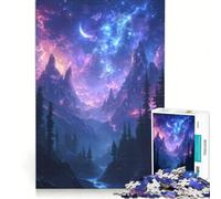 Rompecabezas para Adultos 1000 Piezas de Galaxia cósmica Estrellada montaña y Valle Juego de ingenio Fomenta la interacción Entre Padres e Hijos Mejora el Amor en Pareja 38x52cm