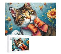 Rompecabezas para adultos, 1000 piezas de gatito de fantasía floral -4 rompecabezas para adultos, juego difícil desafío para es ideal como regalo, 1000 piezas
