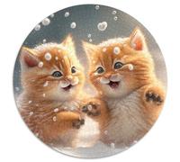 Rompecabezas para Adultos, 1000 Piezas de Gatito en la Nieve, desafiante Rompecabezas para Adolescentes, diversión Familiar, 67,5 x 67,5 cm