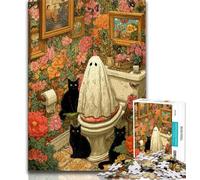 Rompecabezas para Adultos 1000 Piezas de Gato y Alma, Juegos educativos, decoración del hogar, Toda la Familia, 75x50cm