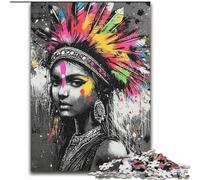 Rompecabezas para Adultos, 1000 Piezas de Grafiti de Princesas Indias, 26x38cm, Ideal para decoración del hogar, Año Nuevo para Adolescentes