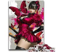 Rompecabezas para Adultos, 1000 Piezas de guerreras Ninja japonesas para Adolescentes, un Juego desafiante Toda la Familia, 38x26cm