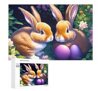 Rompecabezas para adultos, 1000 piezas de huevos de conejo de Pascua, rompecabezas de jardín para adultos, juego difícil desafío para es ideal como regalo, 1000 piezas