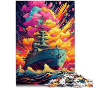 Rompecabezas para adultos 1000 piezas de juegos de acorazado retro, juguetes, regalo con póster y hoja de preguntas y respuestas 14.96" x 20.47" para los 14 años