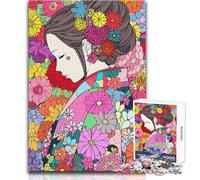 Rompecabezas para Adultos 1000 Piezas de Kimono japonés para niñas, Juegos educativos Zen, Vacaciones en casa, Pasatiempos, Regalos de cumpleaños, tamaño 38x26cm
