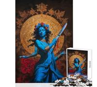 Rompecabezas para Adultos 1000 Piezas de la Diosa Kali con Cuchillo Juguete Educativo Regalo para Mujeres y Hombres Juegos relajantes Que ayudan a ejercitar el Cerebro tamaño 38x52cm